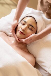 Golden facial massage